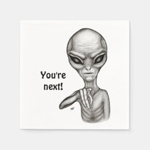 Bad Alien , You're next ! Napkin