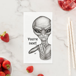 Bad Alien , You're next ! Napkin