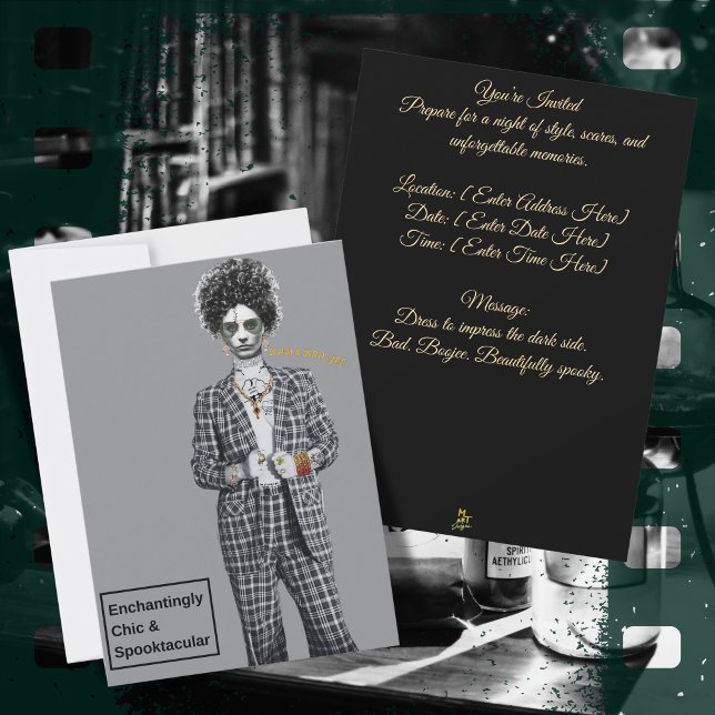 Bad and Boo-Jee Gothic Halloween Party Invitation (Creator Uploaded)