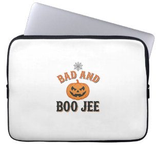 Bad And Boo Jee Halloween Pumpkin Graphic_1 Laptop Sleeve