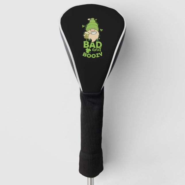 Bad and Boozy St. Patricks Day Golf Head Cover (Front)