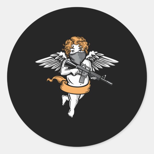 Bad Angel Aesthetic Soft Grunge Pastel Goth Baddie Classic Round Sticker (Front)