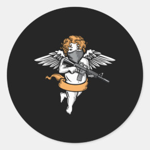 Bad Angel Aesthetic Soft Grunge Pastel Goth Baddie Classic Round Sticker