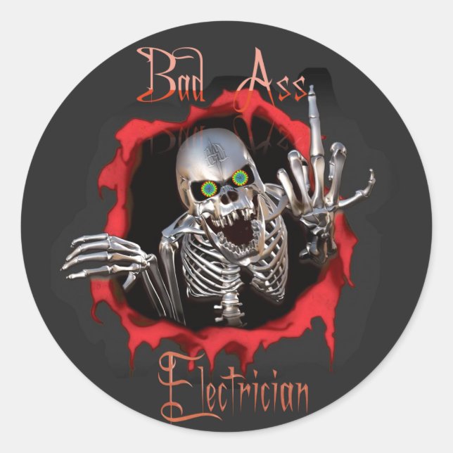 Bad As_ Electrician Skull Sticker (Front)