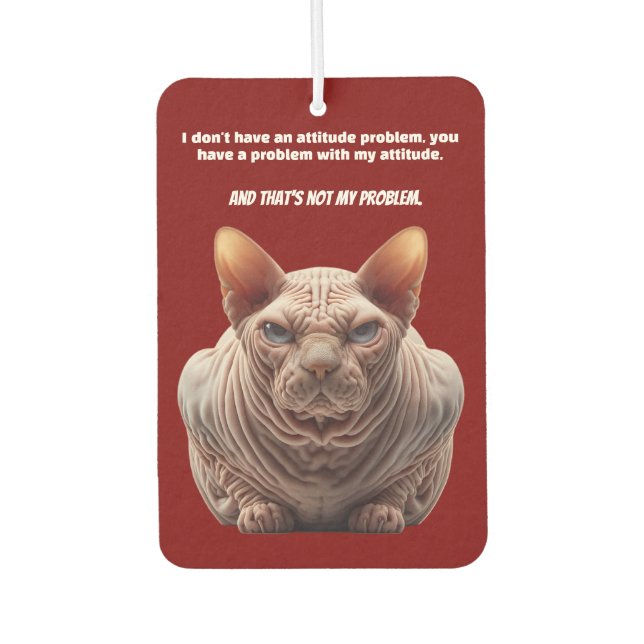 Bad Attitude Cat Car Air Freshener (Front)