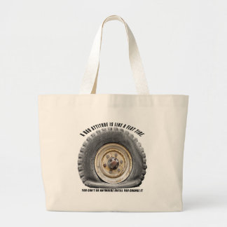 Bad Attitude Like Flat Tire Large Tote Bag