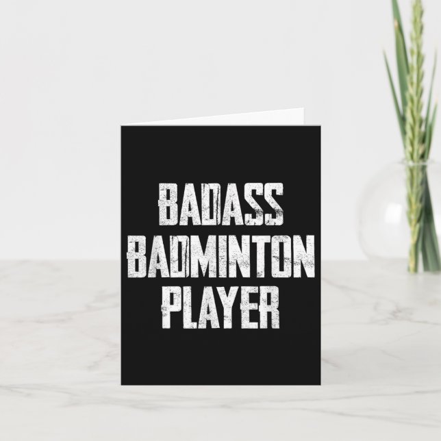 Bad Badminton Player Bold Typography Statement  Card (Front)