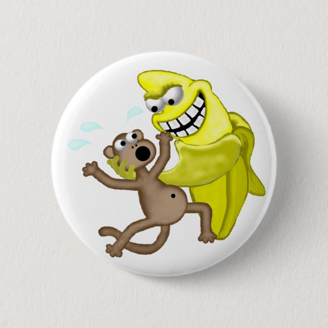 bad banana 6 cm round badge (Front)