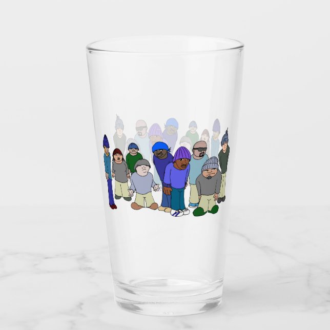 Bad Beanie Clique Pint Glass (Front)