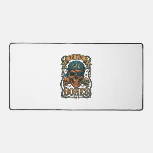 Bad Bones Pirate Skull Bandana Rope Crossbones Desk Mat