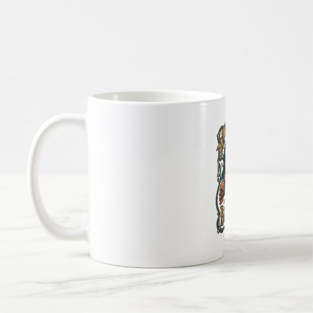 Bad Bones Pirate Skull Bandanna Rope Crossbones Coffee Mug (Left)