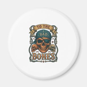 Bad Bones Pirate Skull Bandanna Rope Crossbones Magnet