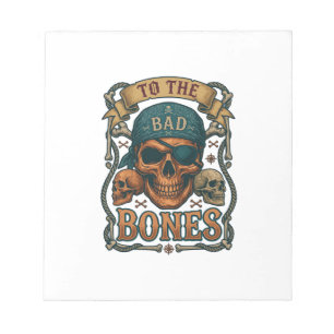 Bad Bones Pirate Skull Bandanna Rope Crossbones Notepad