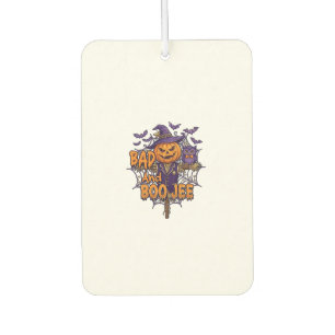 Bad Boo Jee Pumpkin Scarecrow Purple Owl Bats Car Air Freshener