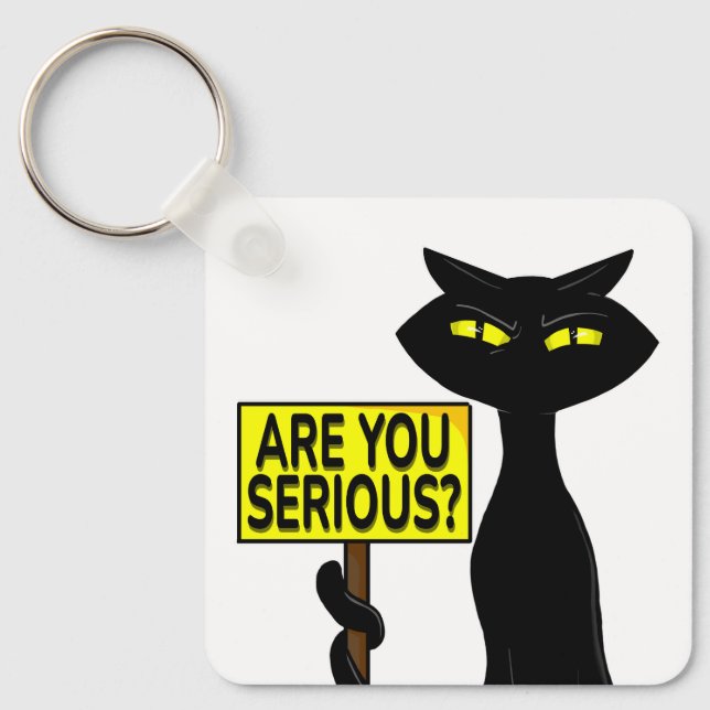 Bad Boogie Funny Are You Serius?  Keychain (Front)