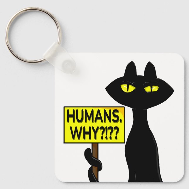 Bad Boogie Funny Human' s. Why?  Keychain (Front)