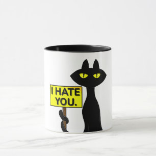 Bad Boogie Funny Mugs - I Hate You sign
