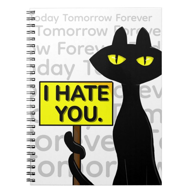 Bad Boogie Funny Notebook - I Hate You (Front)