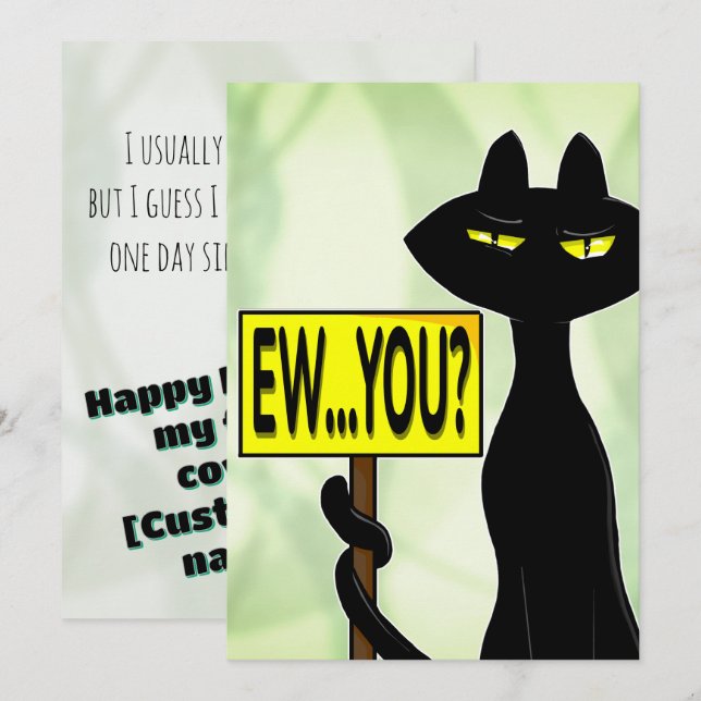 Bad Boogie Sarcastic  Birthday Card  (Front/Back)