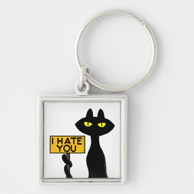 Bad Boogie -The Cat- "IHATEYOU" funny Keychains (Front)