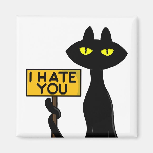 Bad Boogie -The Cat- "IHATEYOU" funny  Magnets (Front)