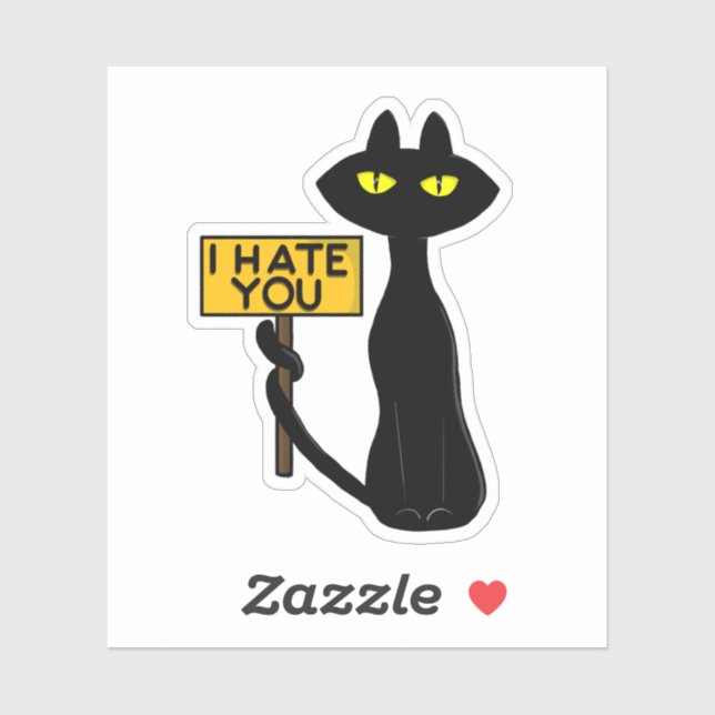 Bad Boogie -The Cat- "IHATEYOU" funny Stickers (Sheet)