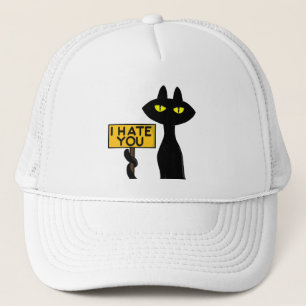 Bad Boogie -The Cat- "IHATEYOU" funny Tracker Hats