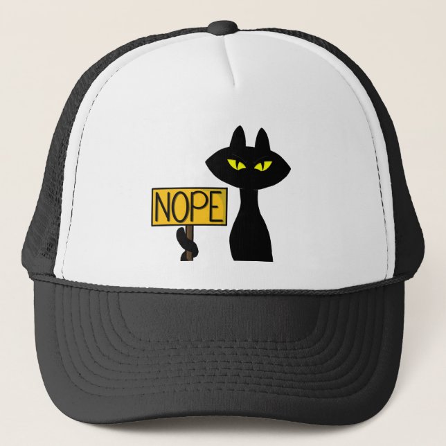 Bad Boogie -The Cat- "NOPE" funny Trucker Hats (Front)