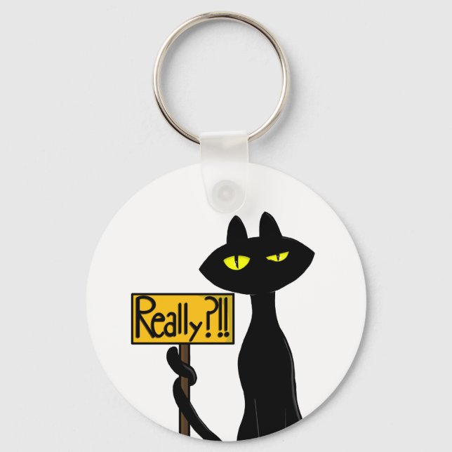 Bad Boogie -The Cat- "Really?!!" funny Keychains (Front)