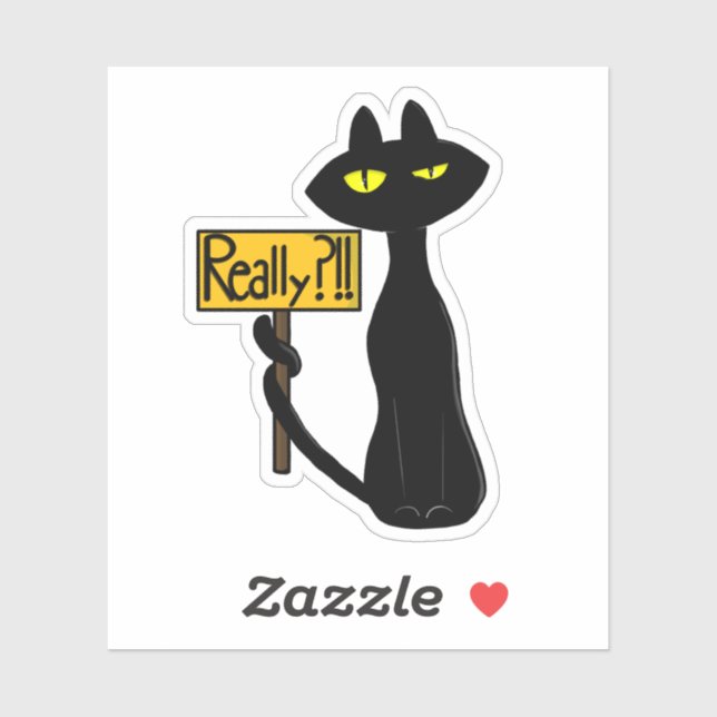 Bad Boogie - The Cat - "Really?!!" funny Stickers (Sheet)