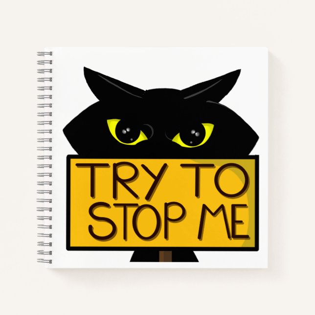 Bad Boogie -The Cat- "Try To" funny Notebook (Front)