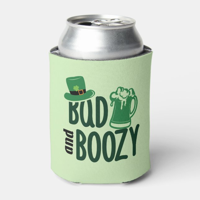 Bad & Boozy: Custom Personalised Golfer Irish Beer Can Cooler (Can Front)