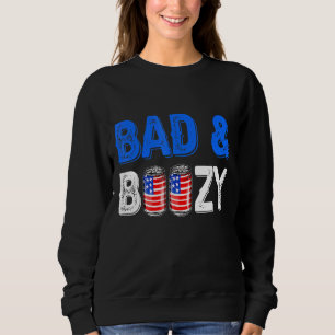 Bad & Boozy Red White And Blue Beer Bong Shots Ame Sweatshirt