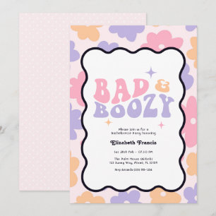 Bad & Boozy Retro Y2K Bachelorette Party Invitation