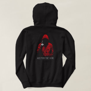Bad Boy Red Hooded Figure   Dark Aesthetic Hoodie