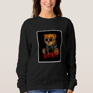 Bad Boy Teddy Bear Illustration Graphic Style Sweatshirt