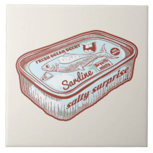Bad breath funny Sardines tin Tile