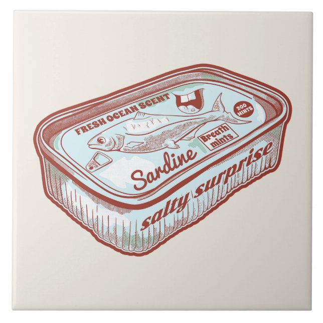 Bad breath funny Sardines tin Tile (Front)
