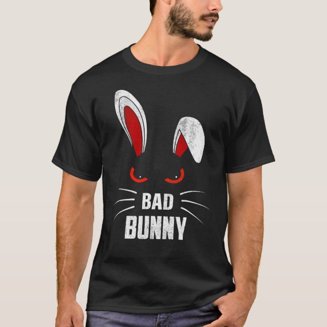 Bad Bunny Scary Rabbit Cool Animal Lover T-Shirt (Front)