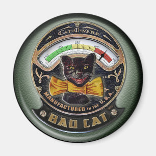 Bad Cat button Magnet
