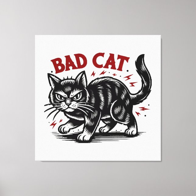 Bad Cat Canvas Print (Front)