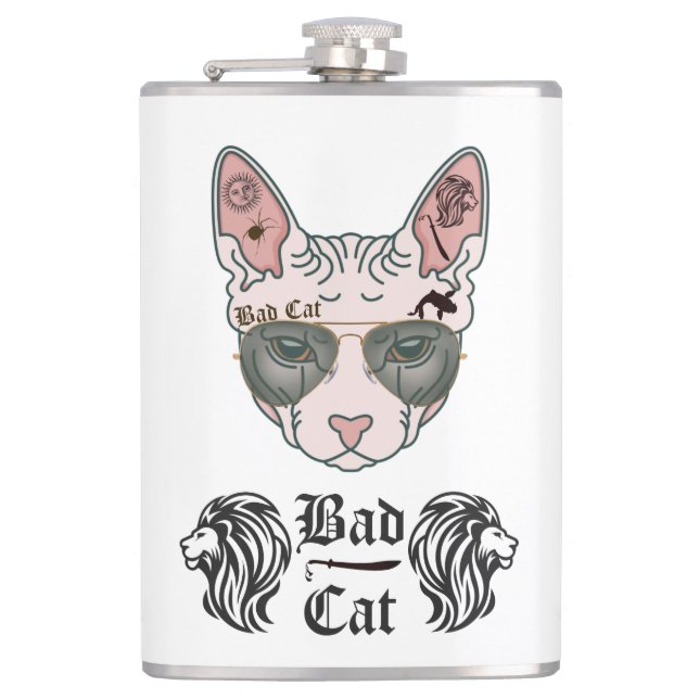 Bad Cat Hip Flask (Front)