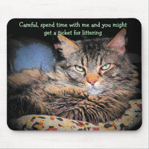 Bad Cat pick up lines #3 Mouse Pad