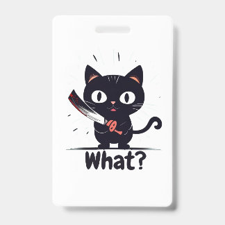 Bad Cat - What? ID Badge