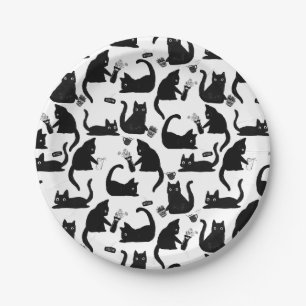Bad Cats Knocking Stuff Over Paper Plate