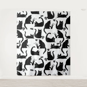 Bad Cats Knocking Stuff Over Tapestry