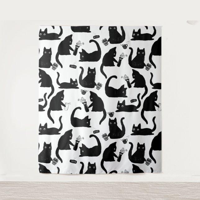 Bad Cats Knocking Stuff Over Tapestry (Front)