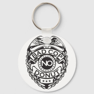 Bad Cop No Doughnut - Black Key Ring