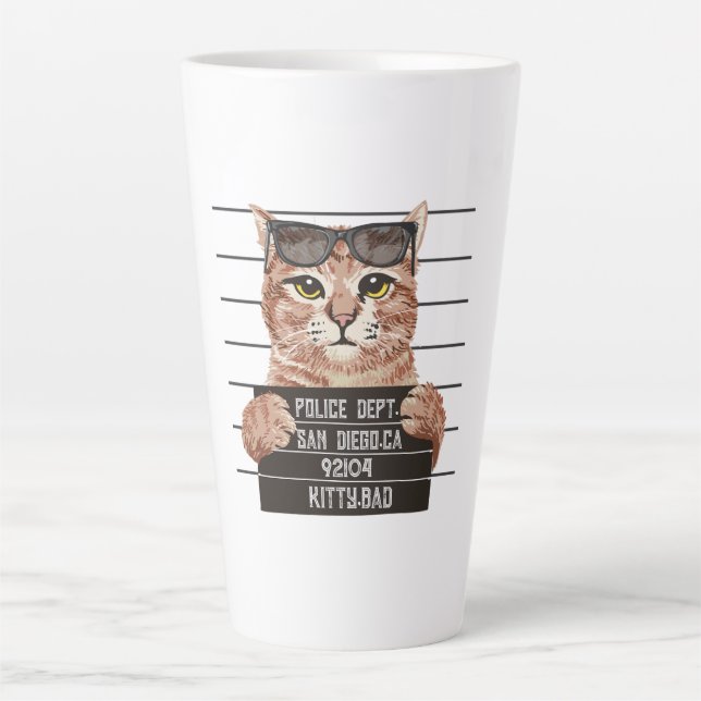 bad cute cat design | cats lovers design  latte mug (Front)