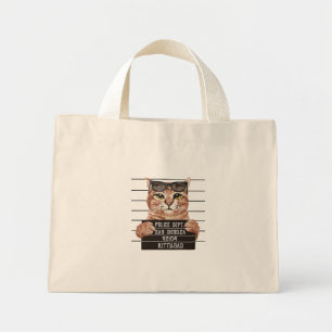 bad cute cat design cats lovers design mini tote bag